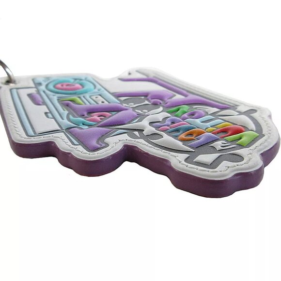 Auth LOUIS VUITTON Monogram Comics charm Key ring / Silver leather/metal s0493j - Picture 3 of 8